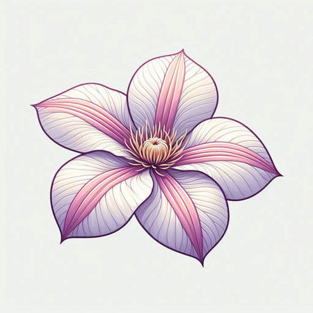 Illustration of a beautiful magnolia flower on a white background.のイラスト素材