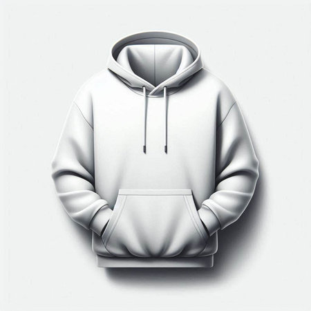 Blank white hoodie mockup, front view, 3d renderingのイラスト素材