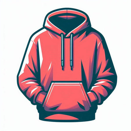 Red hoodie isolated on a white background. Vector illustration for your designのイラスト素材