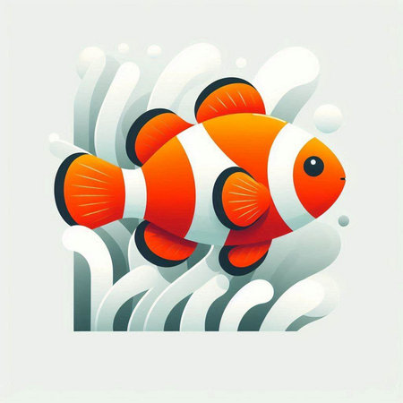 Clown fish on a white background. Vector illustration. Eps 10のイラスト素材