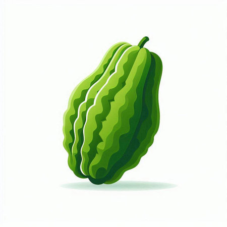 Bitter gourd isolated on white background. Vector illustration.のイラスト素材
