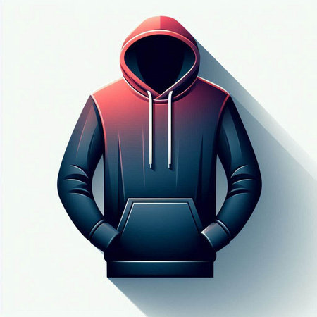 Hoodie with shadow on a white background. Vector illustration.のイラスト素材
