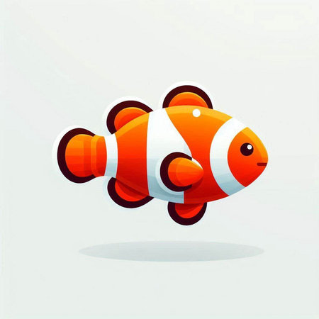 Clownfish on a white background, vector illustration, eps 10のイラスト素材
