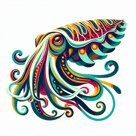Abstract colorful fish on white background. Vector illustration for your design.のイラスト素材