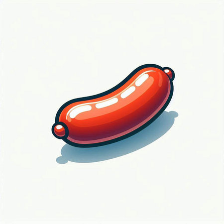 Sausage on a white background. Vector illustration. Eps 10のイラスト素材
