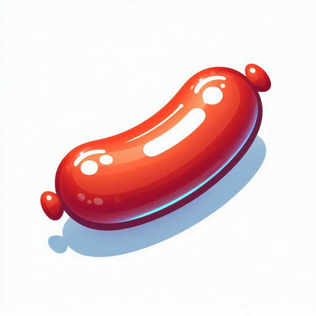 Sausage icon on white background. Realistic vector illustration.のイラスト素材