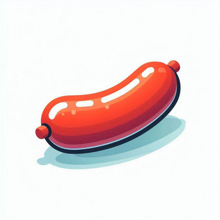 Sausage icon on white background. Vector illustration of sausage.のイラスト素材