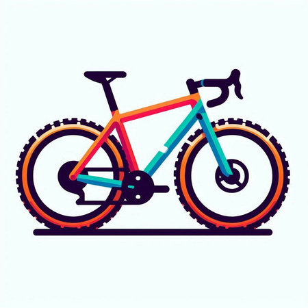 Bicycle icon on white background. Vector illustration in flat style.のイラスト素材