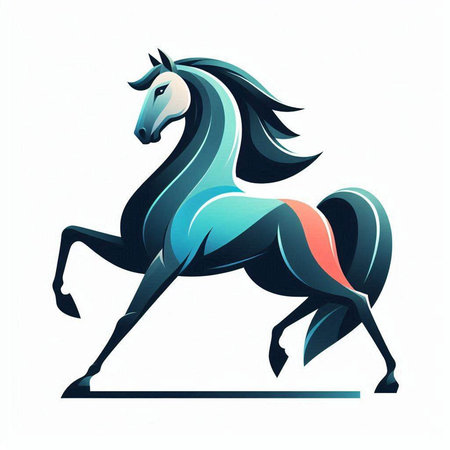 Horse in the style of the ancient Greek mythology. Vector illustration.のイラスト素材