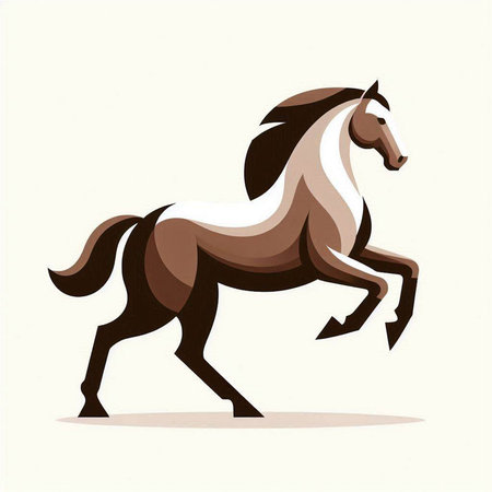 Horse running, vector illustration, isolated on a white background.のイラスト素材