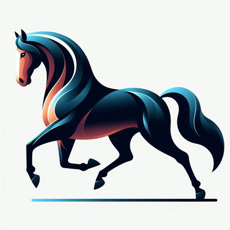 Horse running, vector illustration, eps 10, no transparencyのイラスト素材