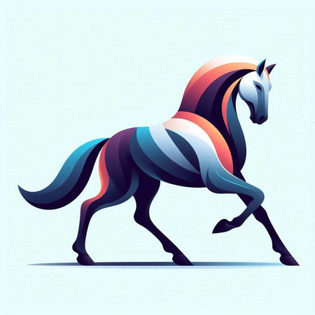 Vector illustration of a horse in the style of a modern design.のイラスト素材