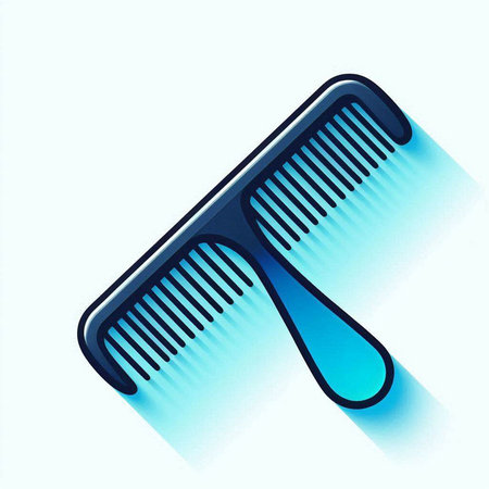 Black Hairbrush icon isolated on white background. Comb hair sign. Barber symbol. Long shadow style....