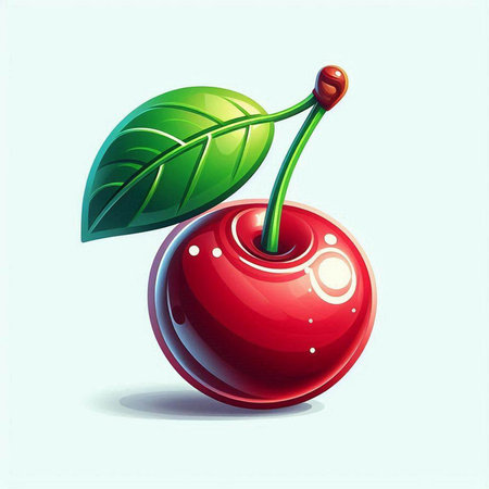 Illustration of a cherry on a white background. Vector illustration.