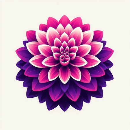 Illustration of a pink and purple flower on a white background.のイラスト素材