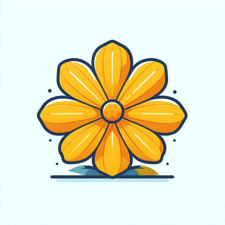 Cute flower icon. Hand drawn vector illustration in cartoon style.のイラスト素材