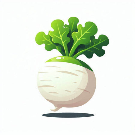 Radish isolated on white background. Vector illustration. Eps 10.