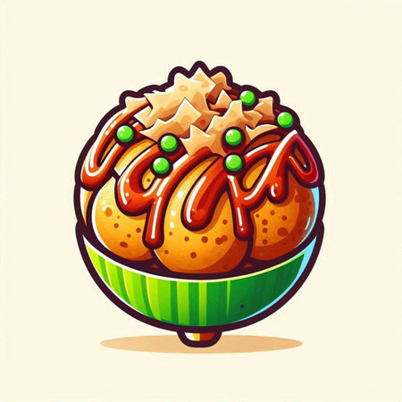 Coffee cupcake vector illustration. Ice cream cupcake iconのイラスト素材