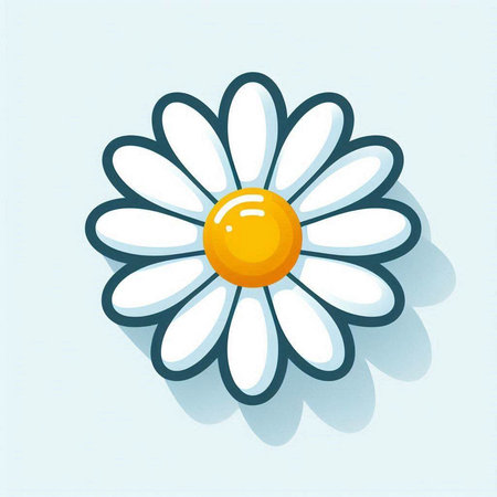 Illustration of white daisy on blue background. Vector illustration.のイラスト素材