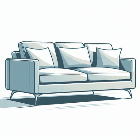 Sofa on a white background. Vector illustration of a sofa.のイラスト素材