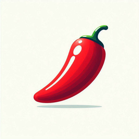 Red hot chili pepper isolated on white background. Vector illustration in cartoon style.のイラスト素材
