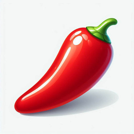 Red hot chili pepper isolated on white background. Vector illustration. Eps 10.のイラスト素材