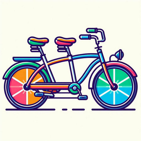 Bicycle vector illustration. Colorful bike isolated on white background.のイラスト素材