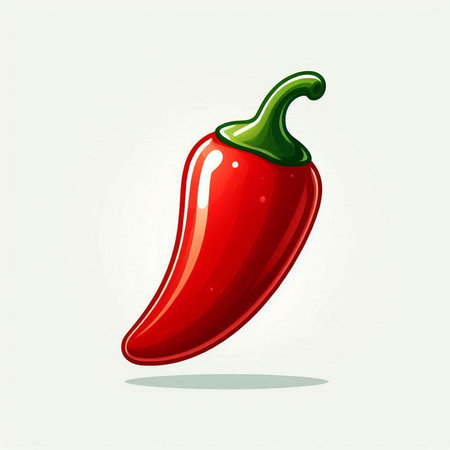 Red hot chili pepper isolated on a white background. Vector illustration.