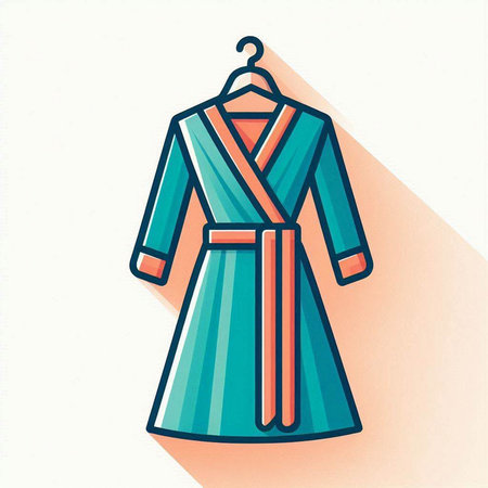 Illustration of a bathrobe on a hanger, vector illustrationのイラスト素材