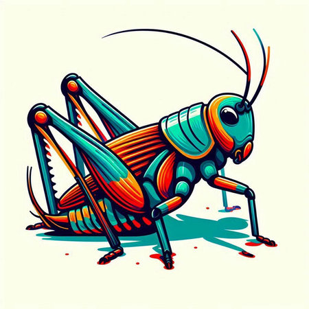 Grasshopper on a white background. Vector illustration for your designのイラスト素材