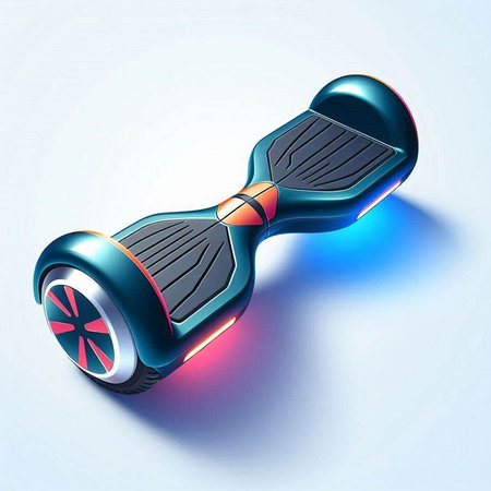 Close up of hoverboard or gyroscooter isolated on white background