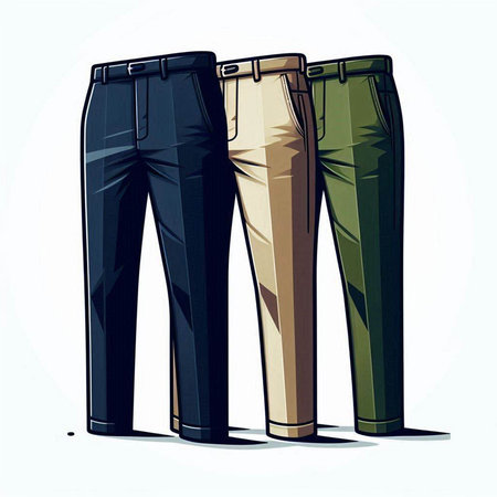 Men's pants on a white background. Vector illustration of trousers.