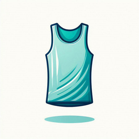 blue tank top on white background, vector illustration, eps10のイラスト素材