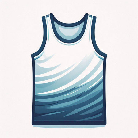 Illustration of a sleeveless t-shirt on a white background
