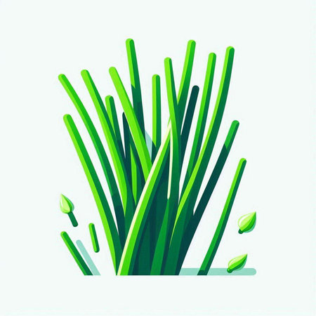 Vector illustration of green grass isolated on white background. Flat style.のイラスト素材