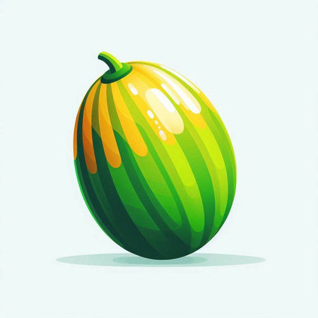 Illustration of a watermelon on a white background, vector illustrationのイラスト素材