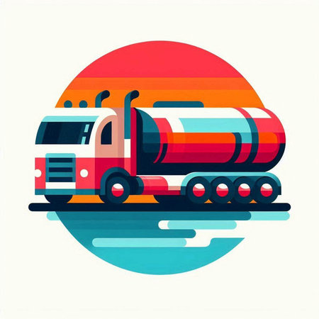 Tanker truck icon in flat style. Vector illustration. Tanker truck icon.のイラスト素材