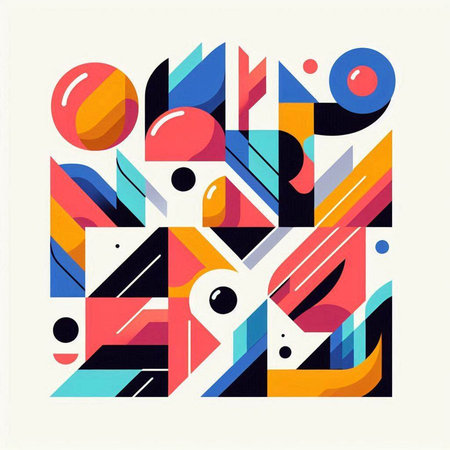 Abstract geometric background with colorful shapes. Vector illustration. Eps 10.のイラスト素材