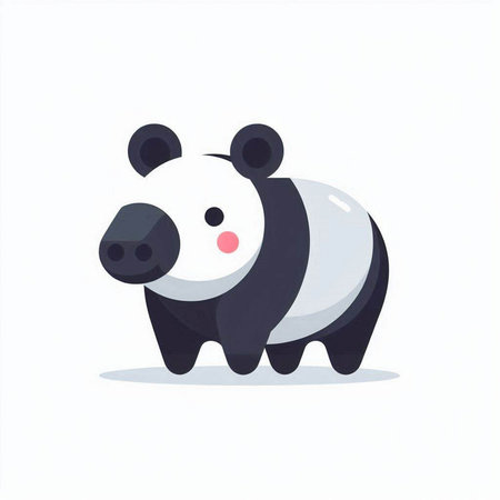 Panda bear vector illustration. Cute cartoon animal isolated on white background.のイラスト素材