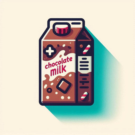Milk carton box with chocolate chip cookies. Vector illustration.のイラスト素材