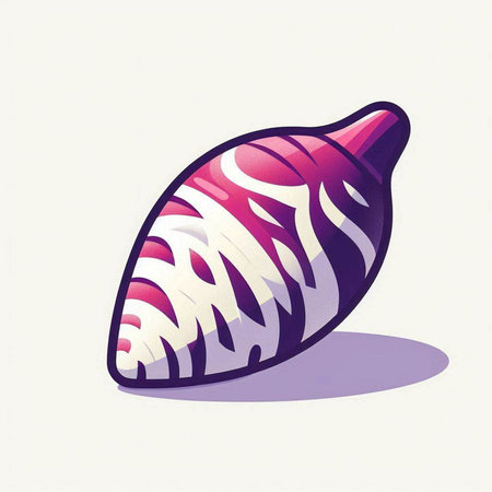 Illustration of a colorful seashell on a white background - vectorのイラスト素材