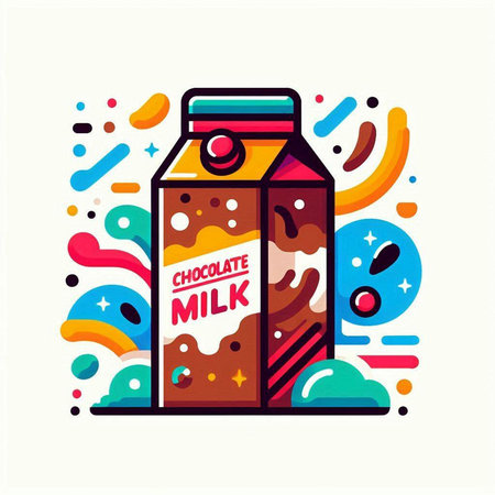 Coffee milk icon. Vector illustration in flat linear style.