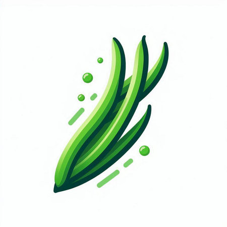 Vegetable icon. Vector illustration of a fresh green onion.のイラスト素材