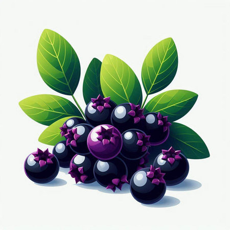 Blueberries on a white background. Vector illustration. Eps 10.