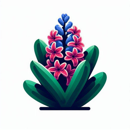 Hyacinth flower isolated on white background. Vector illustration in flat style.のイラスト素材