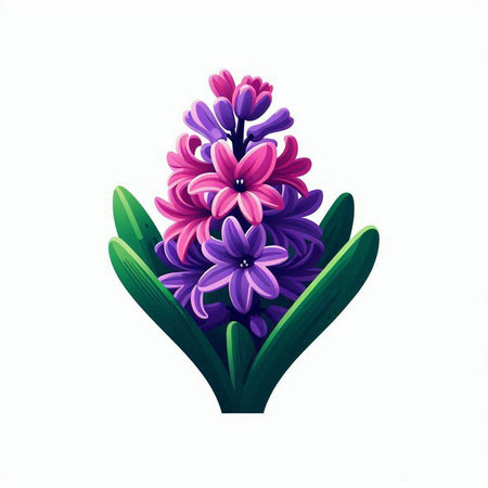 Beautiful hyacinth isolated on white background. Vector illustration.のイラスト素材