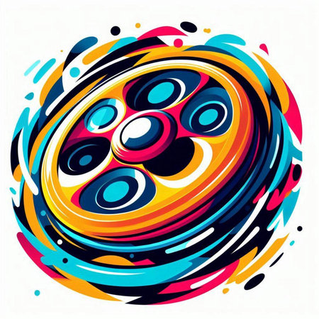 Abstract colorful background with circles and lines. Vector illustration for your designのイラスト素材