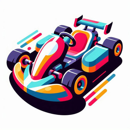 Racing car on a white background. Isometric vector illustration.のイラスト素材