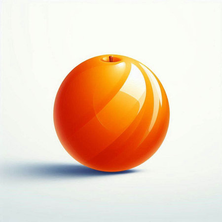 Illustration of an orange christmas ball on a white background.のイラスト素材