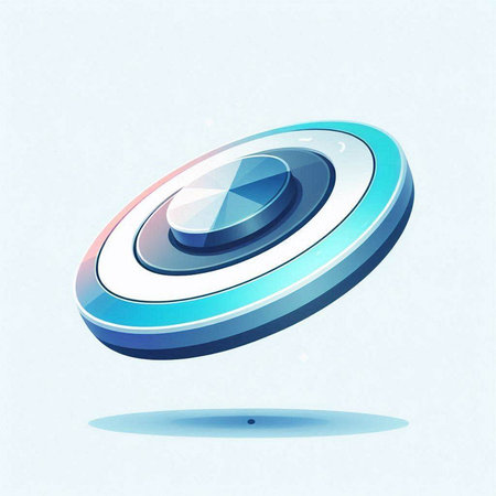Abstract 3d blue button on a white background. Vector illustration.